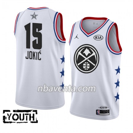 Camiseta Niños Denver Nuggets Nikola Jokic 15 2019 All-Star Jordan Brand Blanco Swingman
